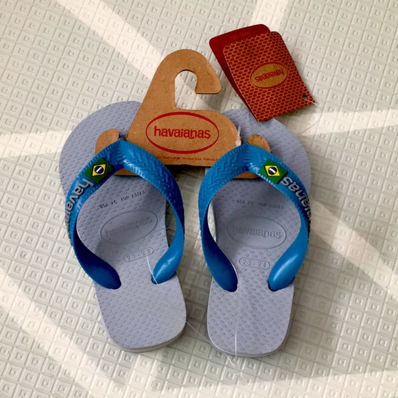 NWT HAVAIANAS kids size 9c ice grey slippers. - Picture 1 of 3